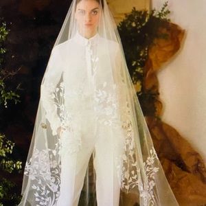 Beautiful white cathedral two-tier veil with blusher